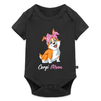 Corgi Mom - Cute Dog Lover Vibes Cadeau de fête des mères - Body à manches courtes Premium Bébé - noir - Devant