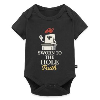Cornhole Refere Offizielles Schiedsrichter - Baby Premium Kurzarmbody - Schwarz - Vorne