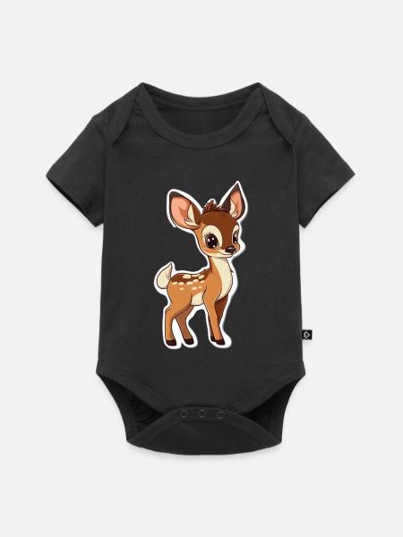 Reh - Baby Premium Kurzarmbody - Schwarz