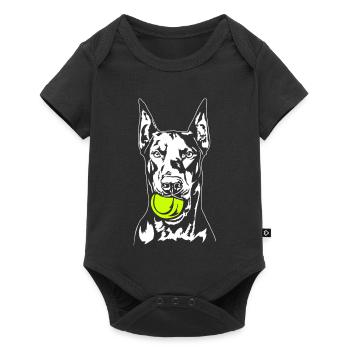 Doberman Ball Ball Junkie Dogs Wilsigns - Baby Premium short-sleeve bodysuit - black - Front