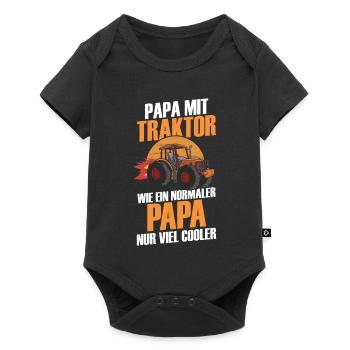 Agriculteur Ferme Agriculteur Agriculteur Papa Père Tracteur - Body à manches courtes Premium Bébé - noir - Devant