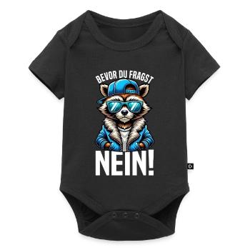 Avant que tu ne demandes, pas de raton laveur, mauvaise humeur - Body à manches courtes Premium Bébé - noir - Devant