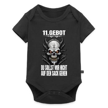 11. Gebot: Du sollst mir nicht auf den Sack gehen - Baby Premium Kurzarmbody - Schwarz - Vorne