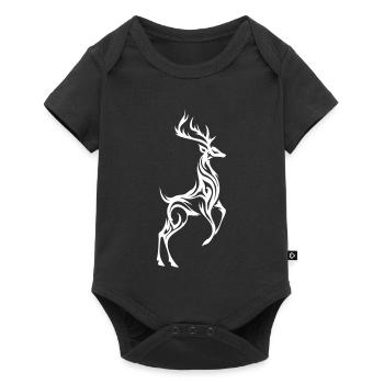 Silhouette de cerf sauvage - Body à manches courtes Premium Bébé - noir - Devant