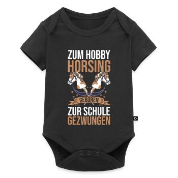 Steckenpferd Hobbyhorse Hobby Horsing - Baby Premium Kurzarmbody - Schwarz - Vorne