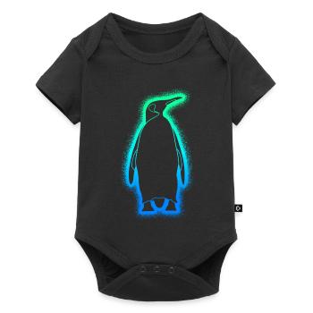 Pinguine Jungen Herren Kinder Pinguin - Baby Premium Kurzarmbody - Schwarz - Vorne