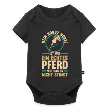 Steckenpferd Hobbyhorse Hobby Horsing - Baby Premium Kurzarmbody - Schwarz - Vorne