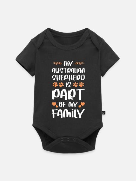 Australian Shepherd Familienliebe - Baby Premium Kurzarmbody - Schwarz