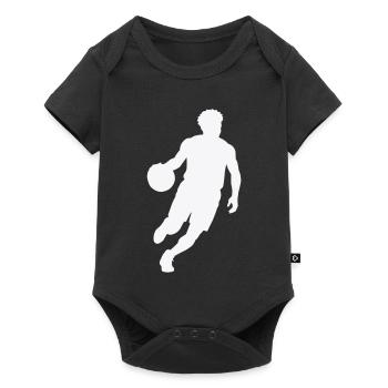Silhouette de basket sautée - Body à manches courtes Premium Bébé - noir - Devant