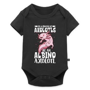 Sei ein Albino Axolotl - Baby Premium Kurzarmbody - Schwarz - Vorne