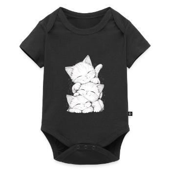 Trio chatons endormis - Body à manches courtes Premium Bébé - noir - Devant