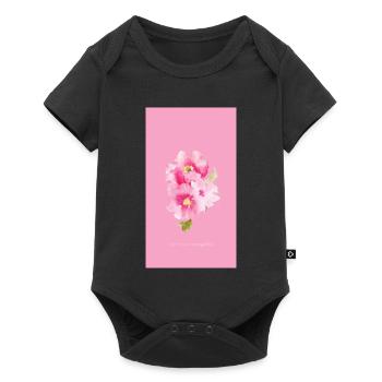 Bouquet de fleurs aquarelles roses - Body à manches courtes Premium Bébé - noir - Devant