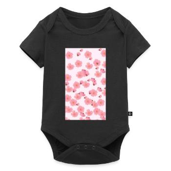 Bouquet de fleurs aquarelles roses - Body à manches courtes Premium Bébé - noir - Devant