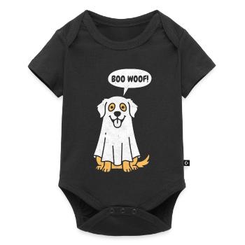 Golden Retriever Boo Woof - Funny Halloween Dog - Baby Premium short-sleeve bodysuit - black - Front