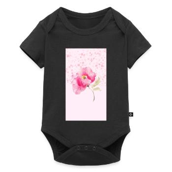 Bouquet de fleurs aquarelles roses - Body à manches courtes Premium Bébé - noir - Devant