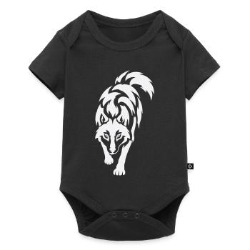 Wolf's silhouette in contrast - Baby Premium short-sleeve bodysuit - black - Front