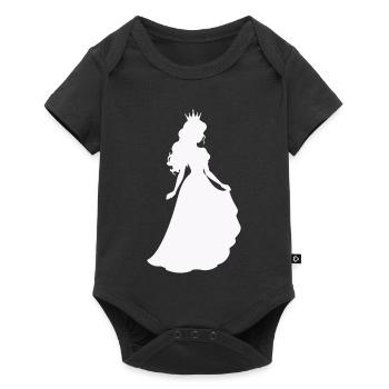 Königliche Prinzessin Silhouette - Baby Premium Kurzarmbody - Schwarz - Vorne
