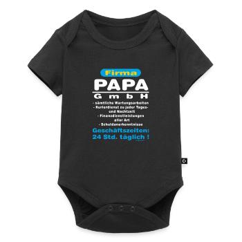 Firma Papa Gmbh RAHMENLOS® - Baby Premium Kurzarmbody - Schwarz - Vorne