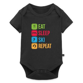 Manger sommeil Ski Répéter - Body à manches courtes Premium Bébé - noir - Devant