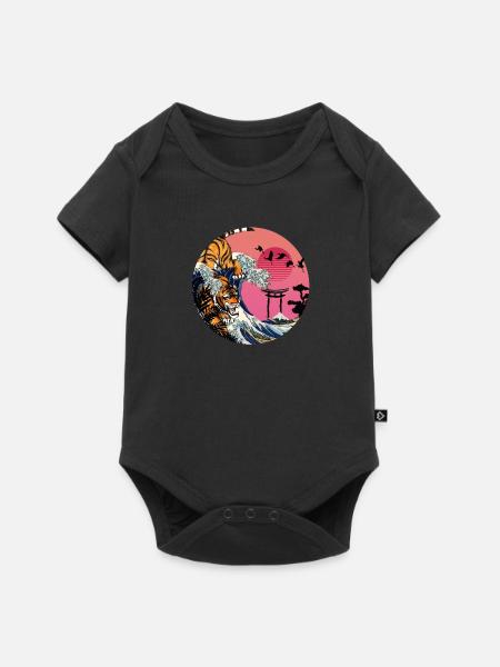 Rad Tiger Wave - Baby Premium Kurzarmbody - Schwarz