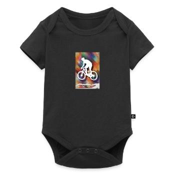 Cycliste de route Vélo de route fond coloré / cadeau - Body à manches courtes Premium Bébé - noir - Devant