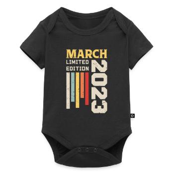 März 2023 - Geburtstagsgeschenk März 2023 März - Baby Premium Kurzarmbody - Schwarz - Vorne