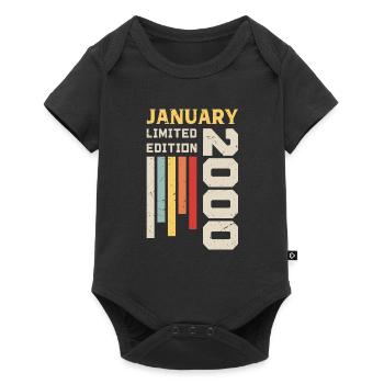 Janvier 2000 - Cadeau anniversaire Janvier 2000 - Body à manches courtes Premium Bébé - noir - Devant