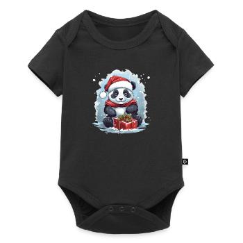 Panda Christmas - Baby Premium short-sleeve bodysuit - black - Front