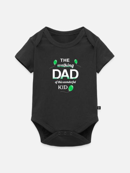 walking dad kid proud dad child - Premium kortærmet baby-body  - sort