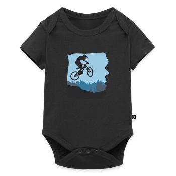 Mountain bike rider - Baby Premium short-sleeve bodysuit - black - Front