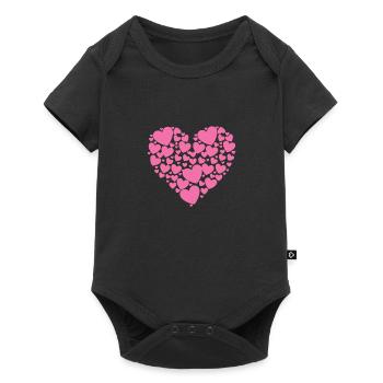 coeur, coeur, coeurs, amour - Body à manches courtes Premium Bébé - noir - Devant