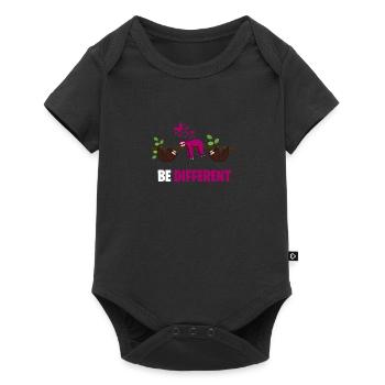 SOYEZ DIFFÉRENT soyez différent Sloth Sloth Design - Body à manches courtes Premium Bébé - noir - Devant