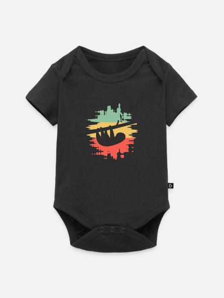 SLOTH - Baby Premium Kurzarmbody - Schwarz