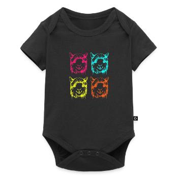 Alpaka - Baby Premium Kurzarmbody - Schwarz - Vorne