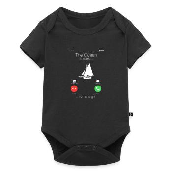 Segelboot Boot Segler Bootsbesitzer Geschenk - Baby Premium Kurzarmbody - Schwarz - Vorne