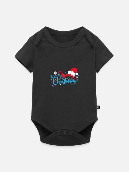 Merry Christmas - Baby Premium Kurzarmbody - Schwarz