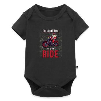 Christmas motorcyclist Santa Claus biker - Baby Premium short-sleeve bodysuit - black - Front