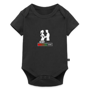 Baby loading - Geburt Daddy Papa - Baby Premium Kurzarmbody - Schwarz - Vorne