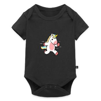 Licorne en courant - Body à manches courtes Premium Bébé - noir - Devant