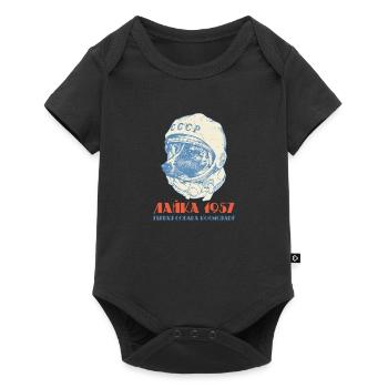 The first dog astronaut Laika 1957 Soviet - Baby Premium short-sleeve bodysuit - black - Front