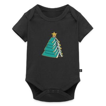 Tannenbaum aus Büchern für Autor Schriftsteller - Baby Premium Kurzarmbody - Schwarz - Vorne