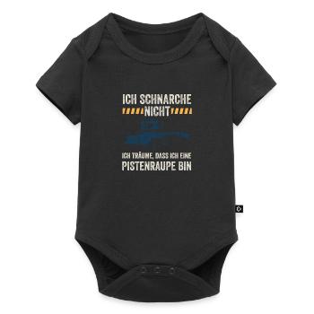 Ich schnarche nicht ich träume Pistenraupe Ski - Baby Premium Kurzarmbody - Schwarz - Vorne
