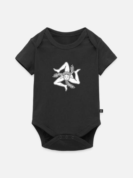 Sicilia Italia Armoiries Drapeau Palerme - Body à manches courtes Premium Bébé - noir