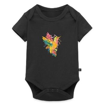 Kolibri Aquarell Bunte Kolibri Kolibri Vogel - Baby Premium Kurzarmbody - Schwarz - Vorne