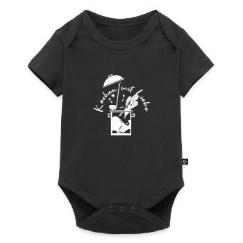Kochen mit Liebe Hobbykoch Chefkoch Topf - Baby Premium Kurzarmbody - Schwarz - Vorne