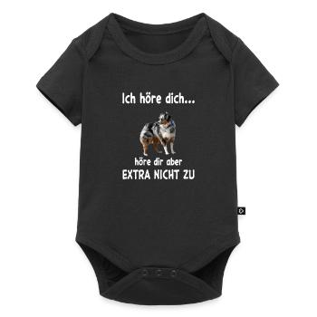 Australian Shepherd Hund - Australian Shepherd - Baby Premium Kurzarmbody - Schwarz - Vorne