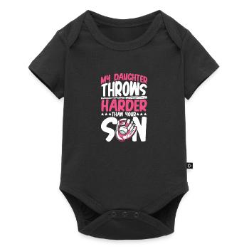 Daughter throws hard - Baby Premium short-sleeve bodysuit - black - Front