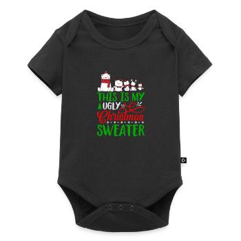 C’est mon vilain design de Noël avec des motifs d’animaux - Body à manches courtes Premium Bébé - noir - Devant