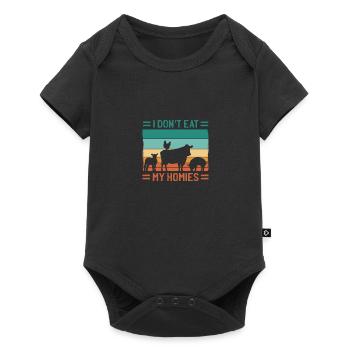 I Don't Eat My Homies, Veganer, Vegetarier, - Baby Premium Kurzarmbody - Schwarz - Vorne