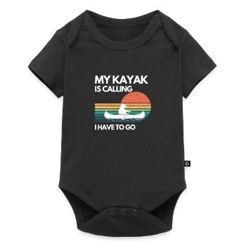 Kayak Kanu Design Wassersport lustige Geschenkidee - Baby Premium Kurzarmbody - Schwarz - Vorne